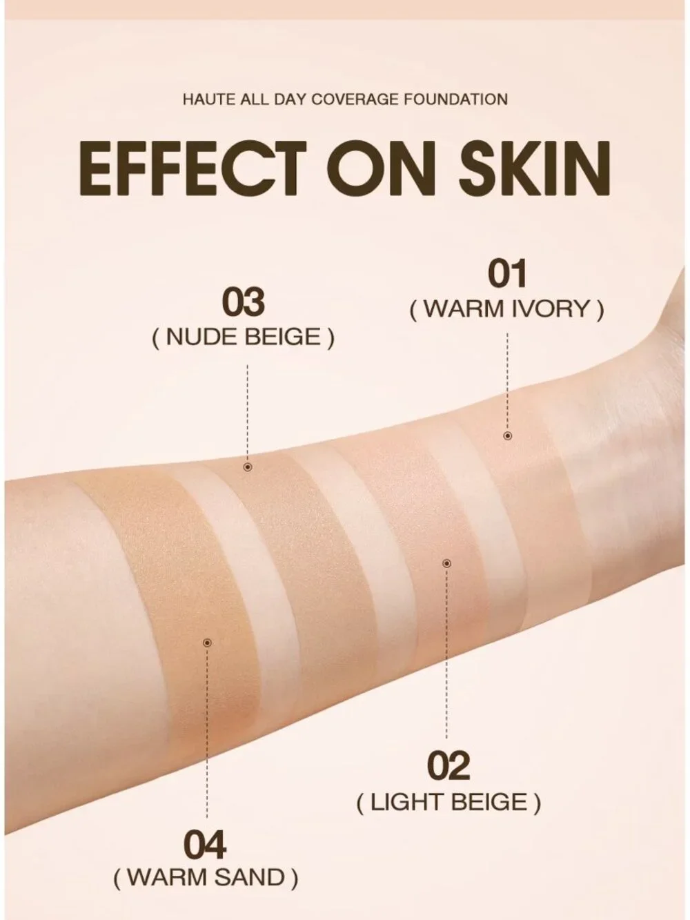 O.TWO.O Full Coverage Foundation, Oil-Control Waterproof Matte Vegan Light Beige